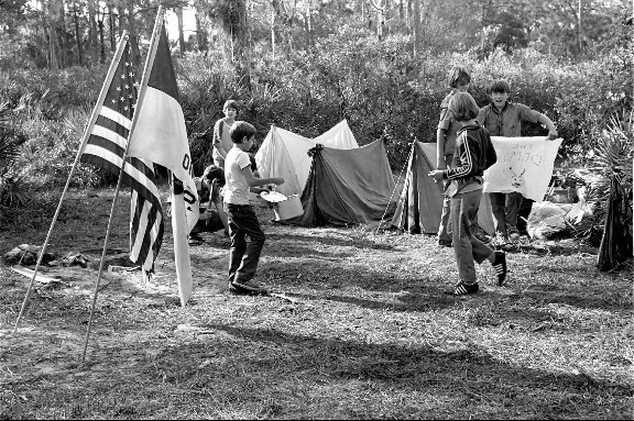 Scouts from Oneco camping in pup tents CFE 1977