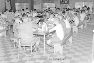 Boy Scouts in the Camp Flying Eagle dining hall - 2.tiff