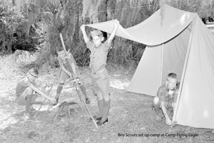 Boy Scouts set up camp at Camp Flying Eagle.tiff